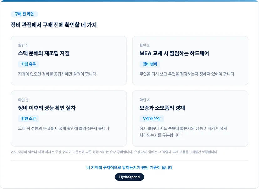 정비 관점에서 구매 전 확인할 항목 4가지