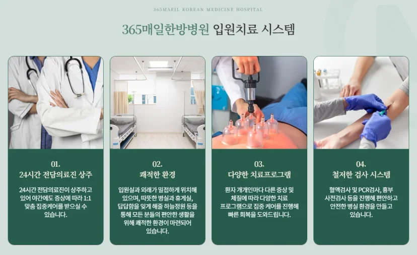 교통사고 잠복기 통증|365매일한방병원 입원치료 시스템 안내 카드뉴스