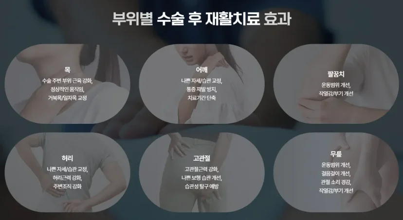 무릎 연골 주사|목, 어깨, 허리 등 부위별 수술 후 재활치료 효과 안내