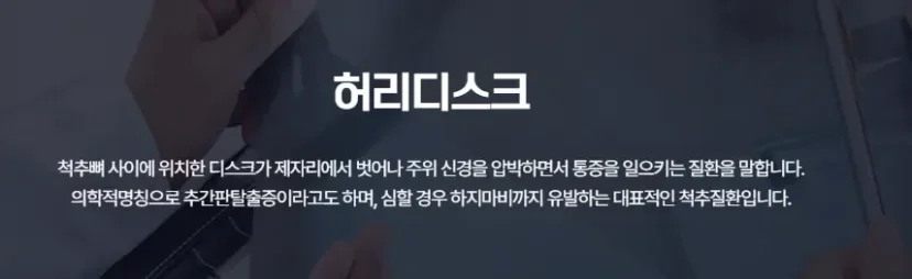 허리디스크 원인|허리디스크(추간판탈출증) 정의 및 증상 설명