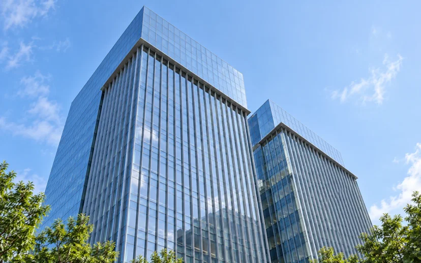 순화타워 유리 커튼월 세부를 참고한 건축 예시