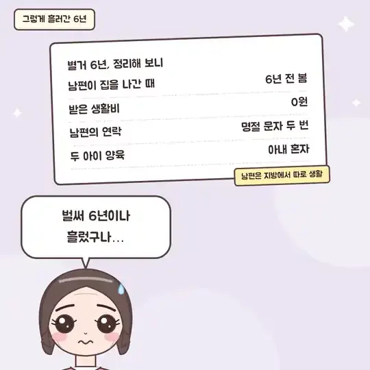 50화 4컷 - 생활비 없이 두 아이를 혼자 키운 6년