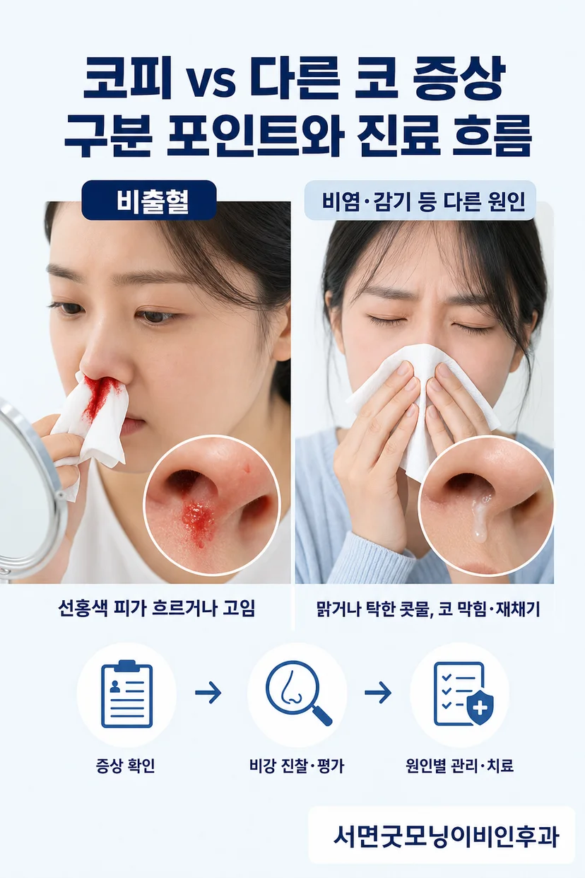 코 내시경 진찰 장면