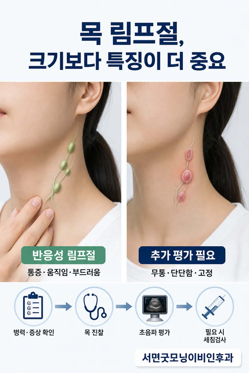 림프절 촉진 검사 모습