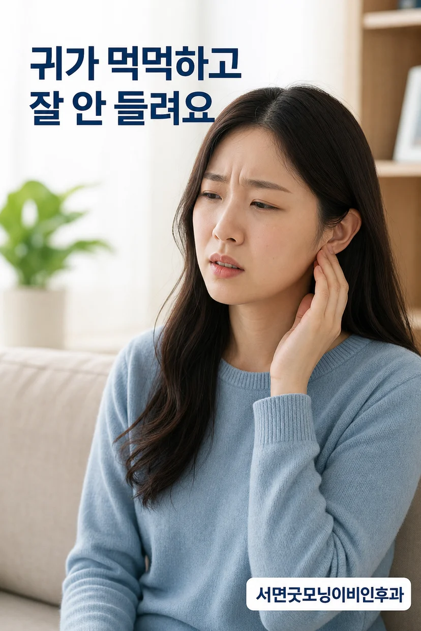 귀지색전으로 막힌 외이도