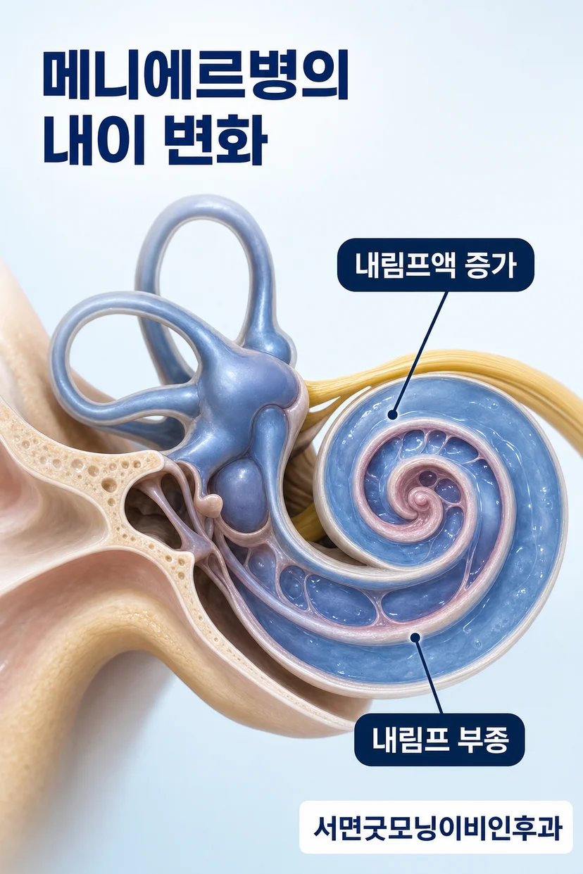 귀 구조와 내림프액 변화