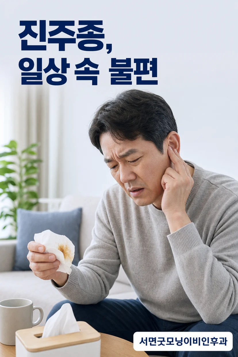 진주종성 중이염의 고막 내 변화