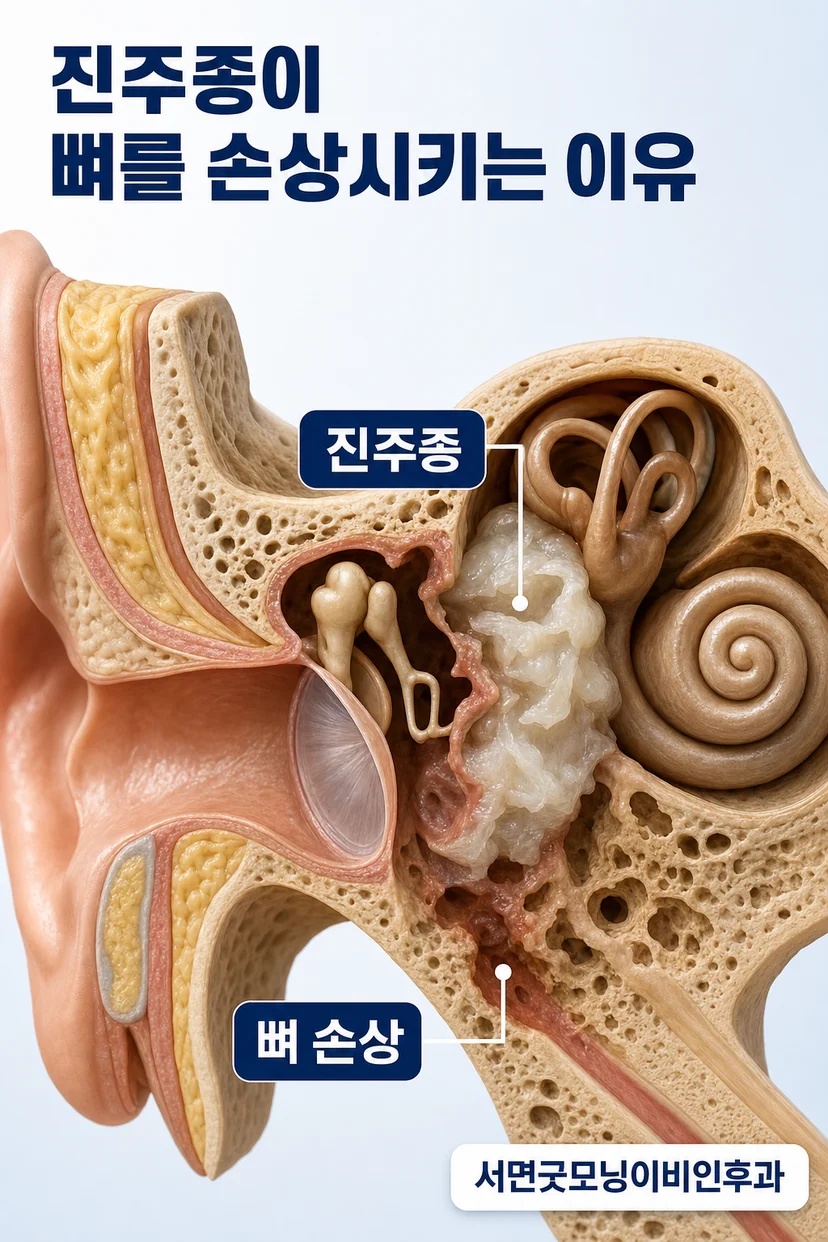 진주종성 중이염의 이소골 손상