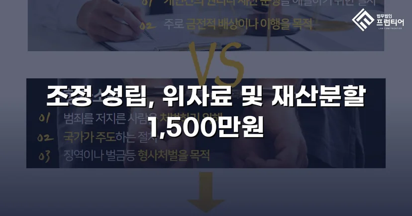 위자료·재산분할 분쟁, 조정으로 완전히 마무리한 이혼 사건