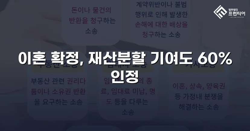 불리한 조건 속에서도 재산분할 기여도 60% 인정받다