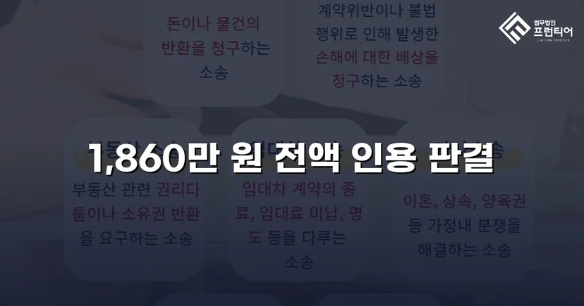 차용증 없이도 1,860만 원 전액 돌려받은 대여금 소송