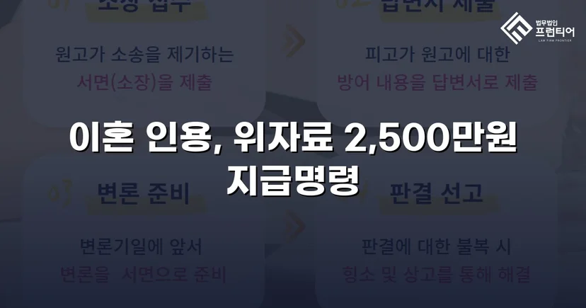 배우자의 부정행위, 반소까지 막아내고 이혼 및 위자료 2,500만 원 승소