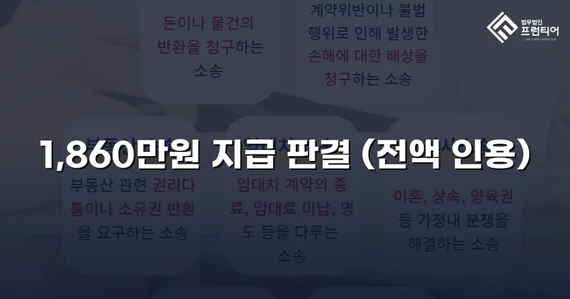 차용증 없이도 1,860만 원 전액 돌려받은 대여금 소송