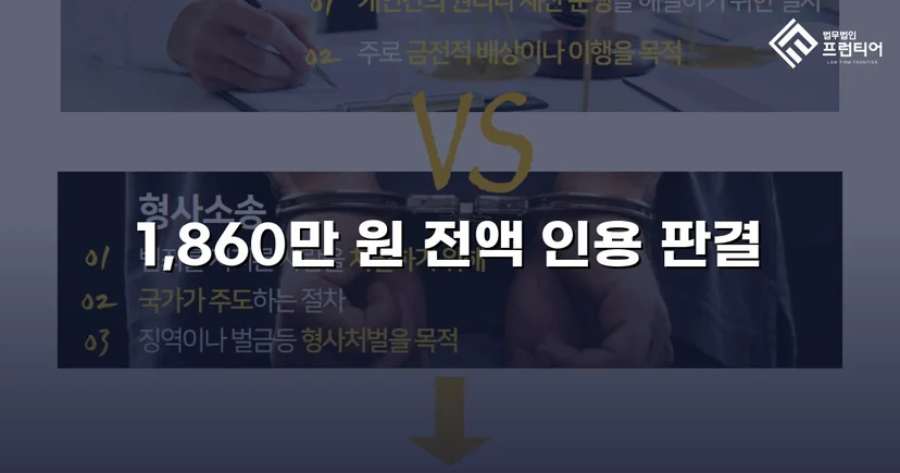 차용증 없이도 1,860만 원 전액 돌려받은 대여금 소송