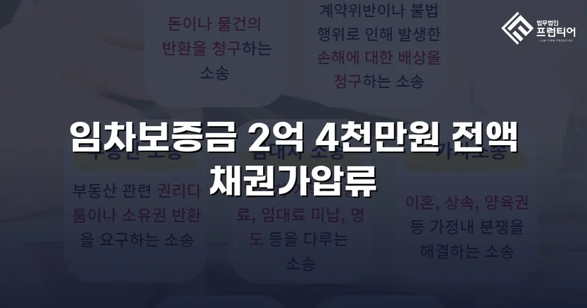 2억 4천만 원 임대차보증금 채권가압류 전액 인용 결정