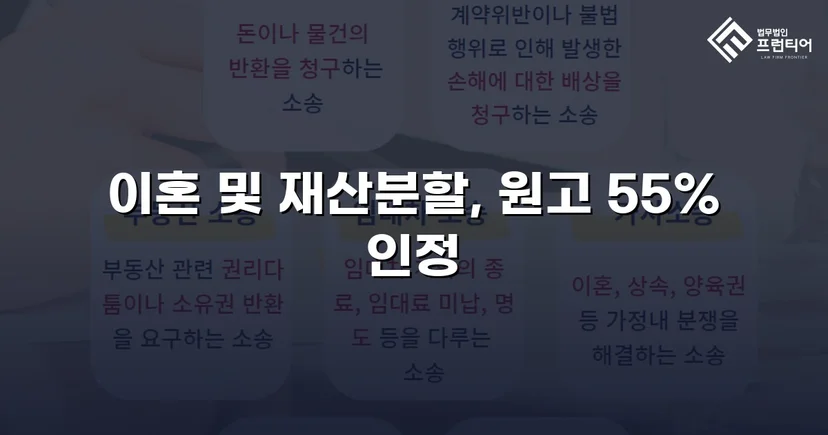전업주부 기여도 55% 인정, 재산분할 7천만 원 확보