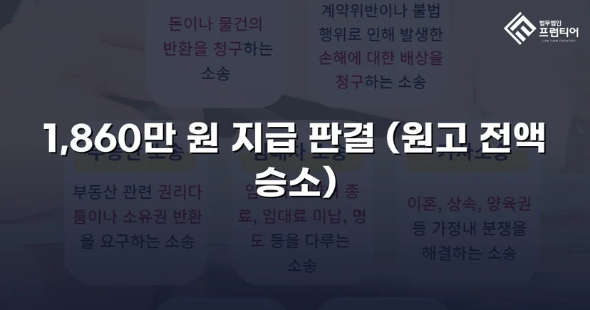차용증 없이도 1,860만 원 전액 돌려받은 대여금 소송
