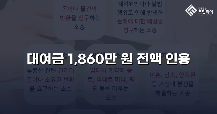 차용증 없이도 1,860만 원 전액 돌려받은 대여금 소송