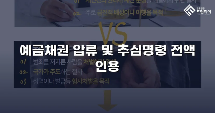 8개 은행 동시 압류, 채권압류 및 추심명령 전액 인용
