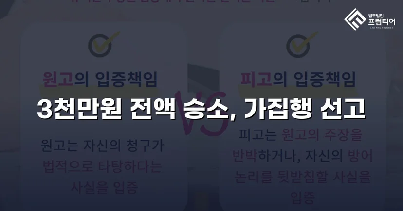 채무 분쟁 손해배상 청구, 3천만 원 전액 승소 판결