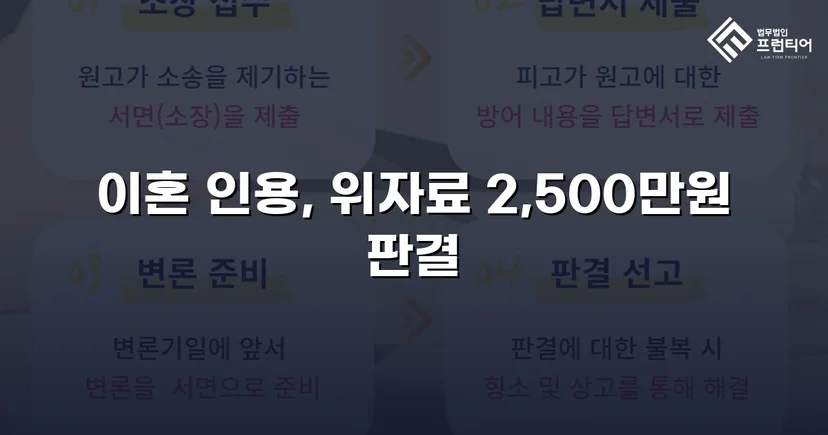 배우자의 부정행위, 반소까지 막아내고 이혼 및 위자료 2,500만 원 승소