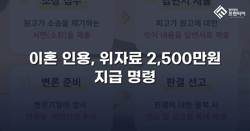 배우자의 부정행위, 반소까지 막아내고 이혼 및 위자료 2,500만 원 승소
