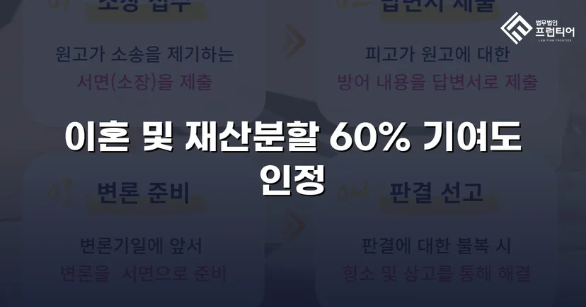 불리한 조건 속에서도 재산분할 기여도 60% 인정받다