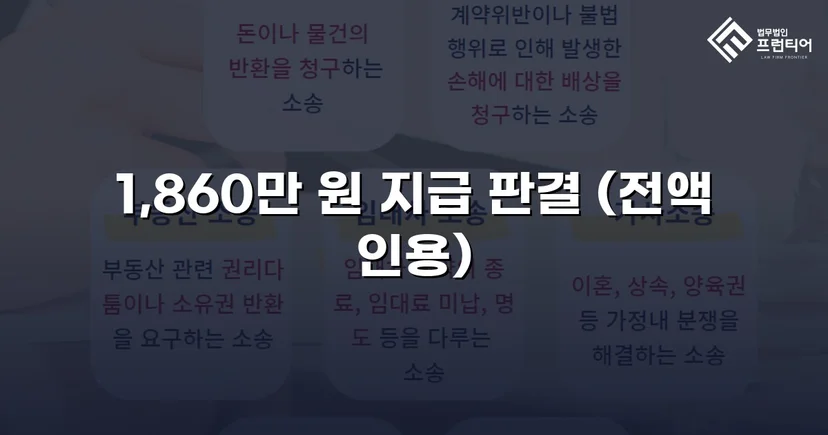 차용증 없이도 1,860만 원 전액 돌려받은 대여금 소송