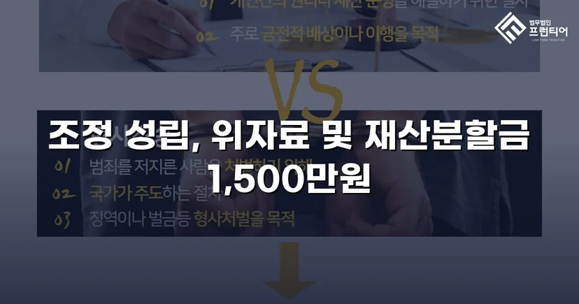 위자료·재산분할 분쟁, 조정으로 완전히 마무리한 이혼 사건