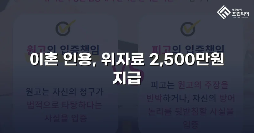 배우자의 부정행위, 반소까지 막아내고 이혼 및 위자료 2,500만 원 승소