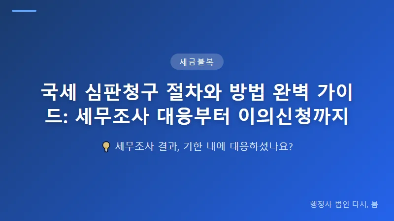 국세 심판청구 절차와 방법 완벽 가이드: 세무조사 대응부터 이의신청까지 국세 심판청구의 기한과 요건