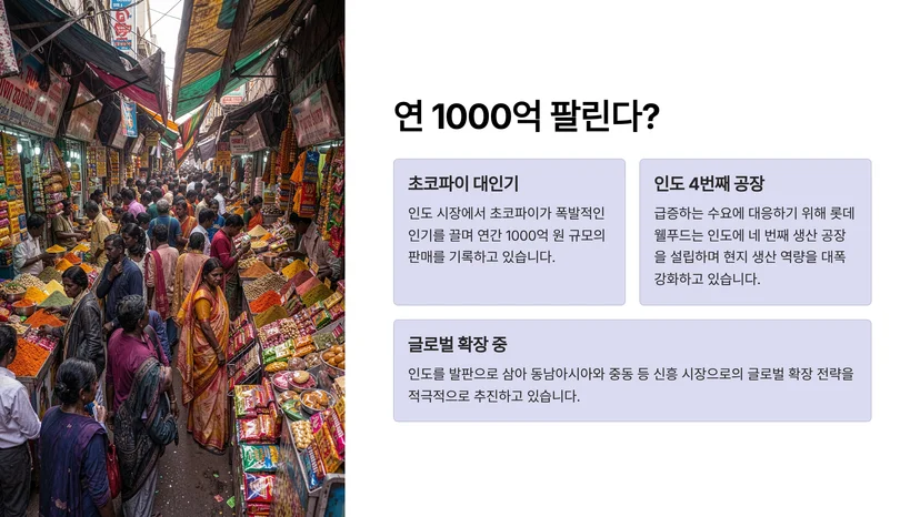 연 1000억 팔리는 국민 간식, 롯데웰푸드 인도 초코파이 제4라인 가동 초코파이가 인도의 '국민 간식'이 된 이유