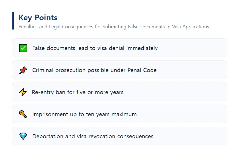 Penalties and Legal Consequences for Submitting False Documents in Visa Applications Legal Responsibility for Submitting False Documents in E-7 Visa Applications