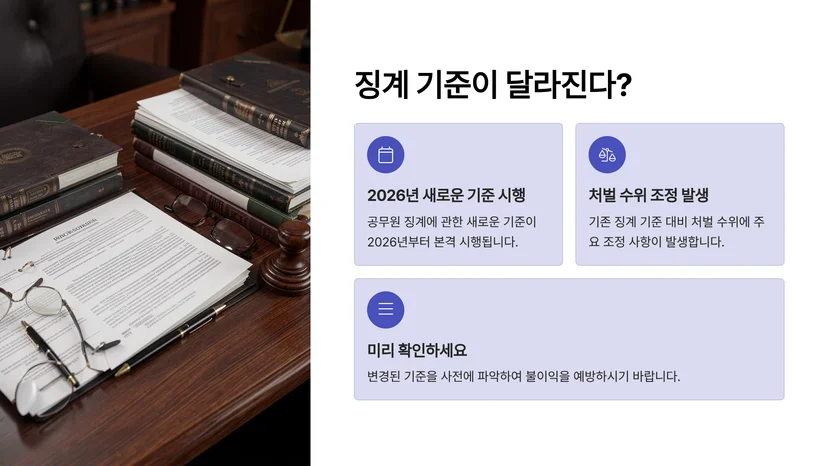 2026년 공무원 징계 기준 변경사항, 소청심사 청구 방법까지 정리 2026년 공무원 징계 제도 개편의 배경