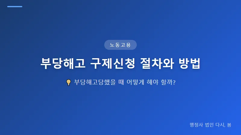 부당해고 구제신청 절차: 해고통보부터 재심까지 단계별 가이드 부당해고 구제신청에 필요한 서류