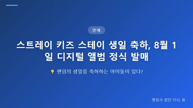 스트레이 키즈 스테이 생일 축하, 8월 1일 디지털 앨범 정식 발매 8월 1일 정식 발매된 디지털 앨범의 의미