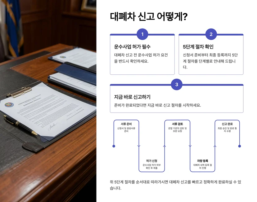 화물자동차·택시 운송사업 차량 대폐차 신고 절차 완벽 가이드 운수사업 차량 대폐차 신고가 필요한 이유