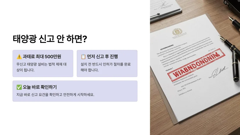 소규모 태양광 발전 사업 신고 방법과 필수 인허가 절차 태양광 발전 사업 신고 대상 판단 기준
