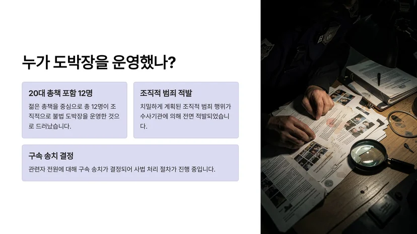 600억대 불법 도박 사이트 운영 20대 총책 등 12명 구속 송치, 수사 포인트 정리 600억 규모 불법 도박 사이트 사건의 배경