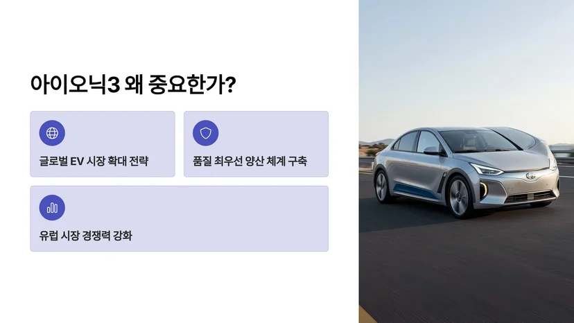 현대자동차 정의선 회장, 튀르키예 아이오닉3 생산 현장 점검…글로벌 전략 가속화 정의선 회장의 튀르키예 공장 점검 배경