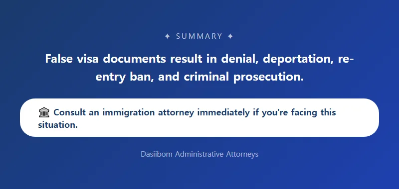 Penalties and Legal Consequences for Submitting False Documents in Visa Applications Legal Consequences of Submitting False Documents in F-6 Marriage Visa Applications