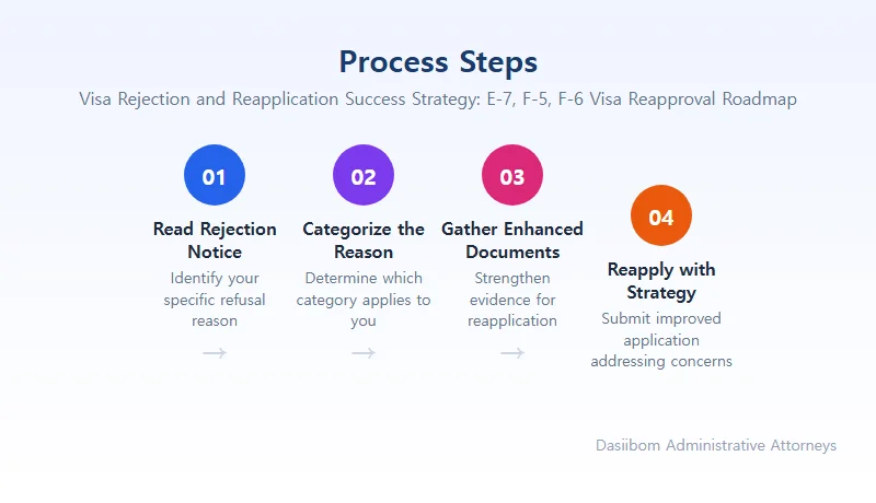 Visa Rejection and Reapplication Success Strategy: E-7, F-5, F-6 Visa Reapproval Roadmap Reapplication Strategy After E-7 Visa Rejection