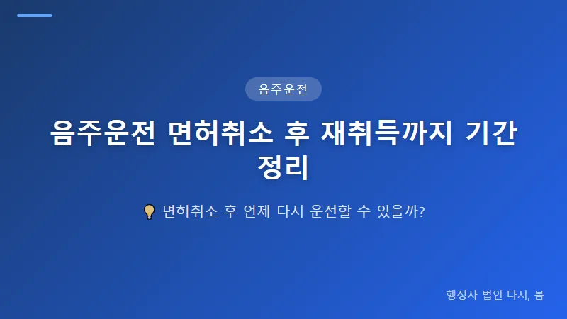 음주운전 면허취소 후 재취득까지 정확한 기간과 구제 절차 음주운전 면허취소 구제를 위한 행정심판 절차