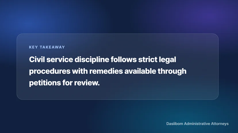 Civil Service Disciplinary Procedures and Remedies for Dismissal Through Petitions for Review Contesting Civil Service Discipline Through a Petition for Review