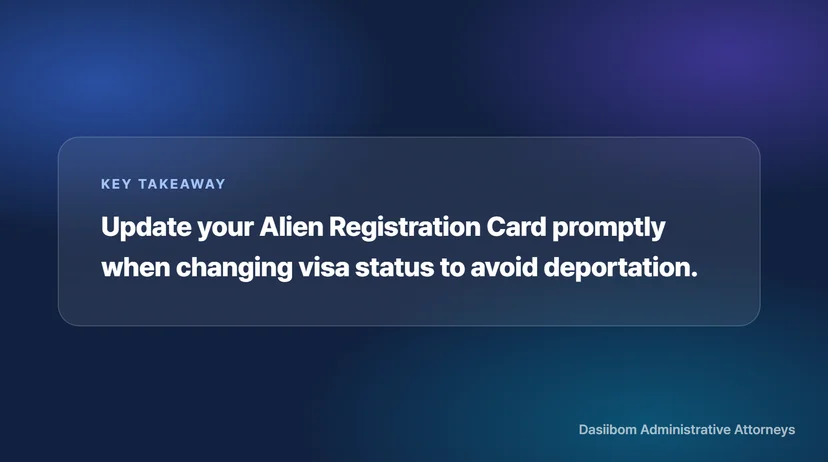 Procedures for Reissuing Your Alien Registration Card After a Change of Status Required Documents for Changing Status of Stay