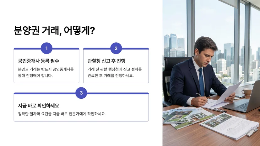 분양권 거래 신고 절차: 공인중개사무소 개설부터 부동산중개업 등록까지 분양권 거래와 부동산중개업 등록의 관계