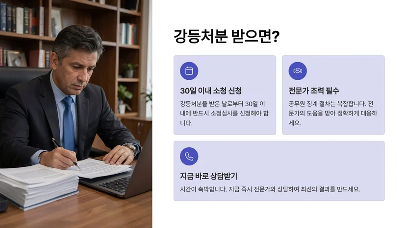 공무원 징계 강등처분 불복 절차 완벽 가이드: 소청심사 청구부터 행정소송까지 공무원 징계의 종류와 강등처분의 의미