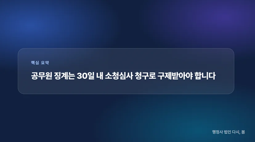 공무원 징계 처분 받았을 때 소청심사 청구로 구제받는 방법 소청심사 청구를 위한 준비서류와 요건