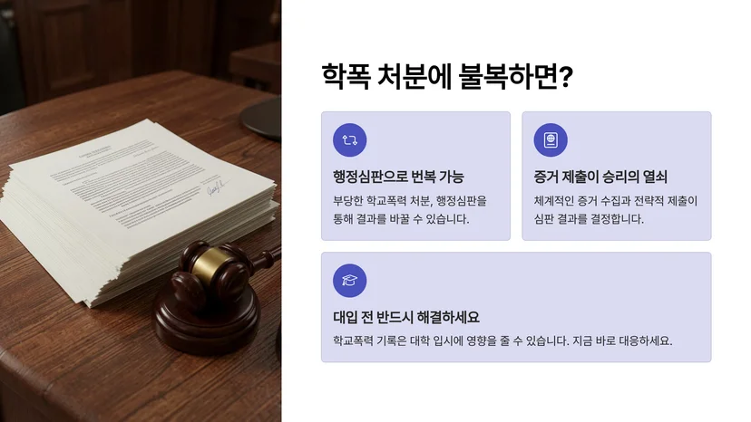 학교폭력 행정심판 인정받은 사례와 조치 불복이 대입에 미치는 영향 온라인 사이버폭력과 학교폭력 조치의 관계