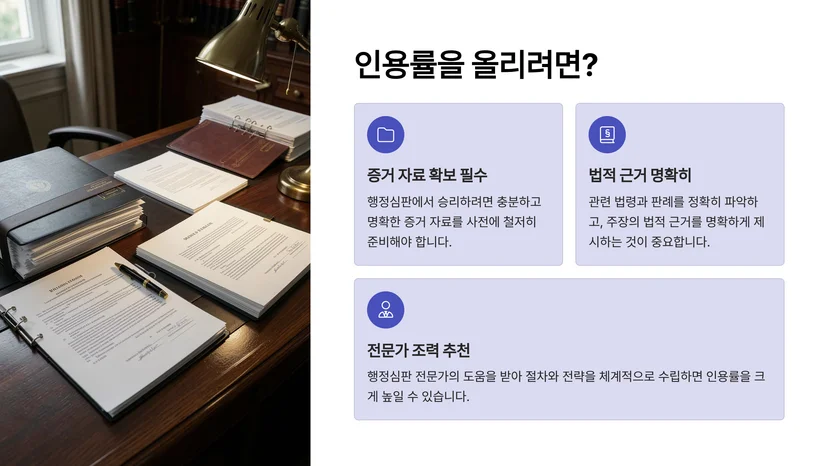 행정심판 청구 인용률을 높이는 3가지 핵심 전략 행정심판 청구가 인용되지 않는 이유